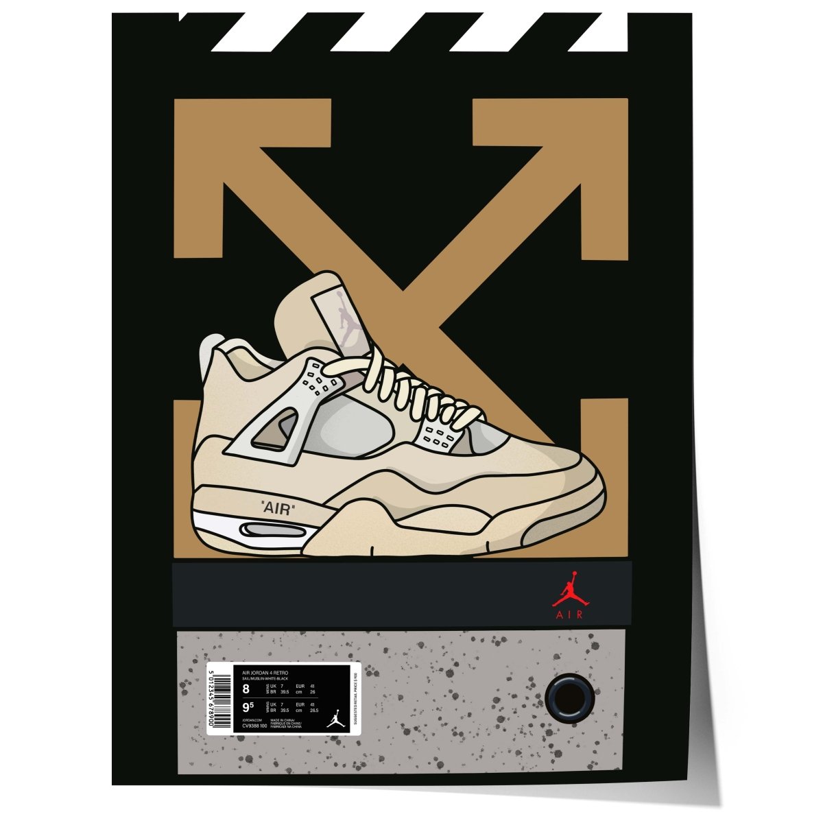 Sneaker Streetwear Illustration Poster · Urban Sneakerhead Art mit Pfeil Grafik · Moderne Hypebeast Pop Art · Print ohne Rahmen - justgoodmood