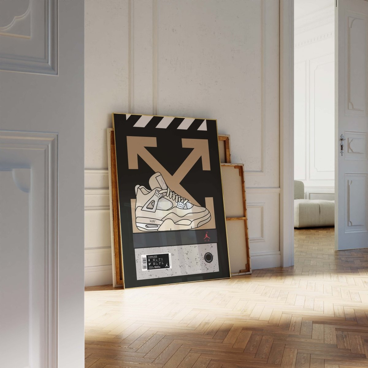 Sneaker Streetwear Illustration Poster · Urban Sneakerhead Art mit Pfeil Grafik · Moderne Hypebeast Pop Art · Print ohne Rahmen - justgoodmood