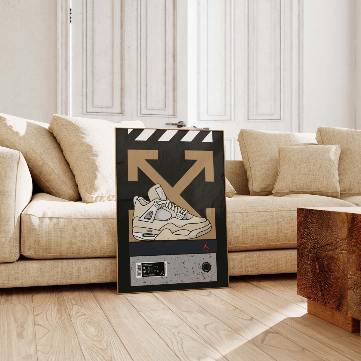 Sneaker Streetwear Illustration Poster · Urban Sneakerhead Art mit Pfeil Grafik · Moderne Hypebeast Pop Art · Print ohne Rahmen - justgoodmood