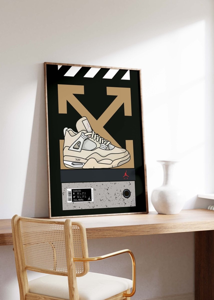 Sneaker Streetwear Illustration Poster · Urban Sneakerhead Art mit Pfeil Grafik · Moderne Hypebeast Pop Art · Print ohne Rahmen - justgoodmood