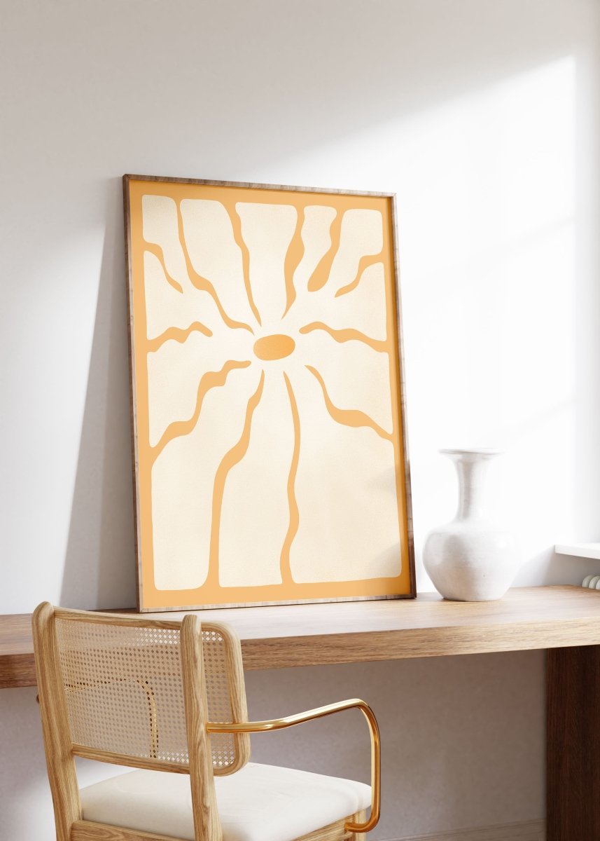 Sonne Abstrakt Poster · Geschenkidee · Modernes Wandbild · Print ohne Rahmen - justgoodmood