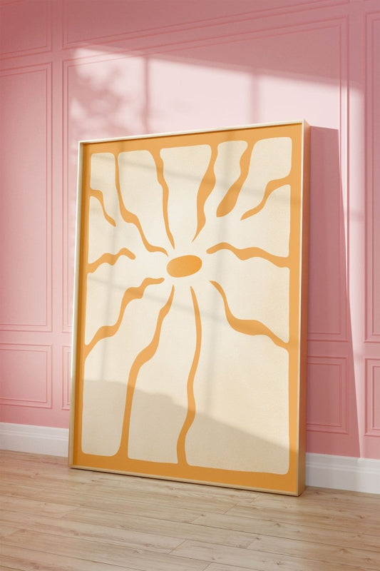 Sonne Abstrakt Poster · Geschenkidee · Modernes Wandbild · Print ohne Rahmen - justgoodmood