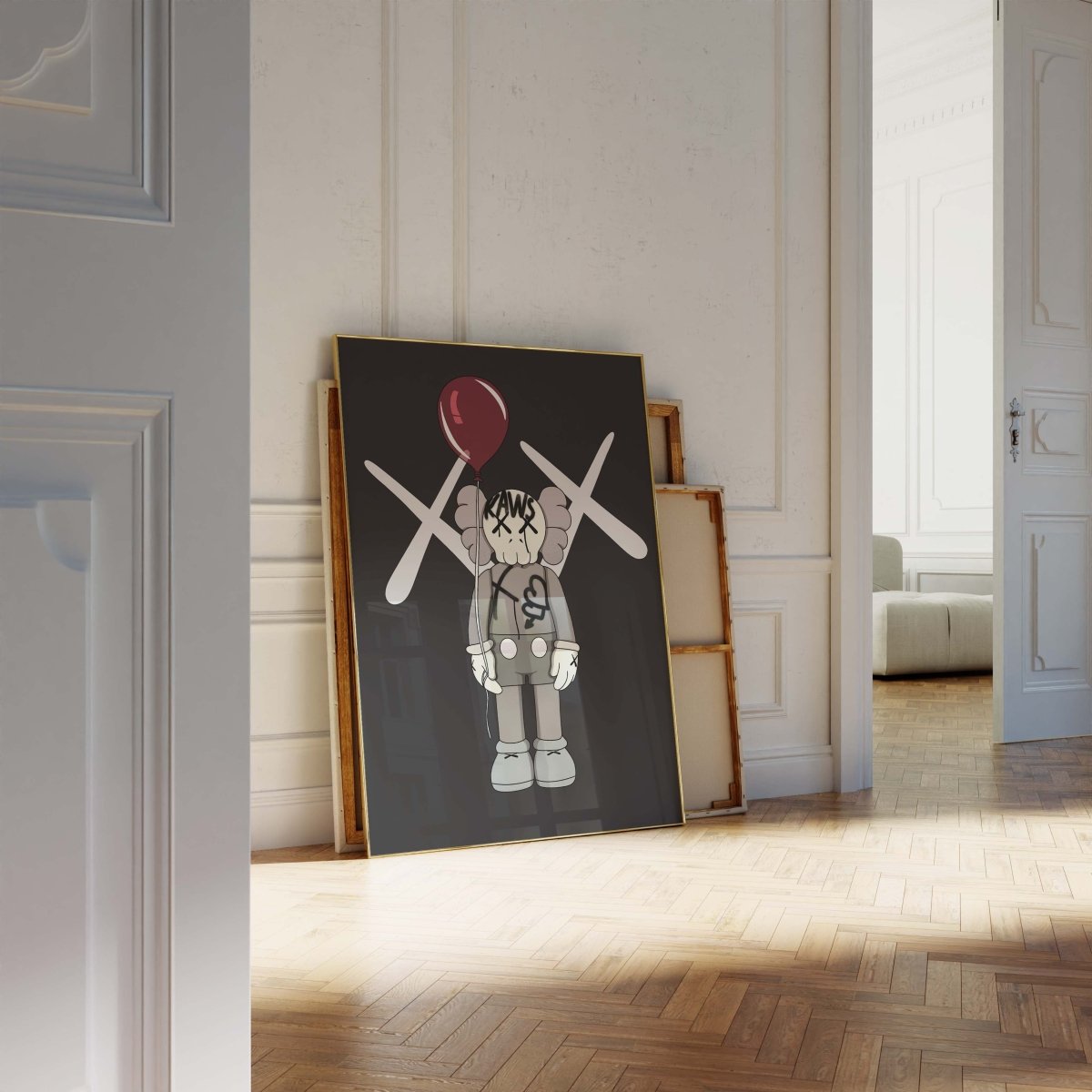 Street Art Figur mit Ballon Poster · Urban Pop Art Charakter · Moderne Graffiti Illustration · Print ohne Rahmen - justgoodmood