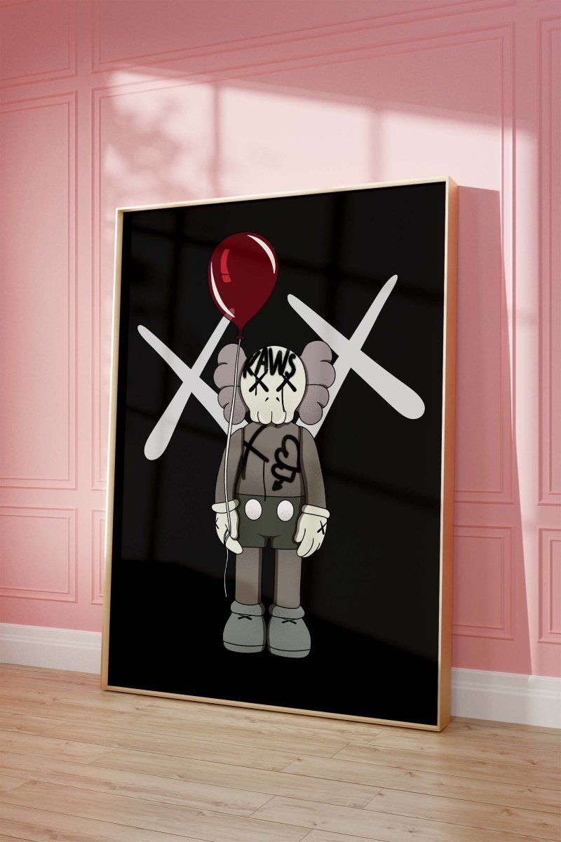 Street Art Figur mit Ballon Poster · Urban Pop Art Charakter · Moderne Graffiti Illustration · Print ohne Rahmen - justgoodmood