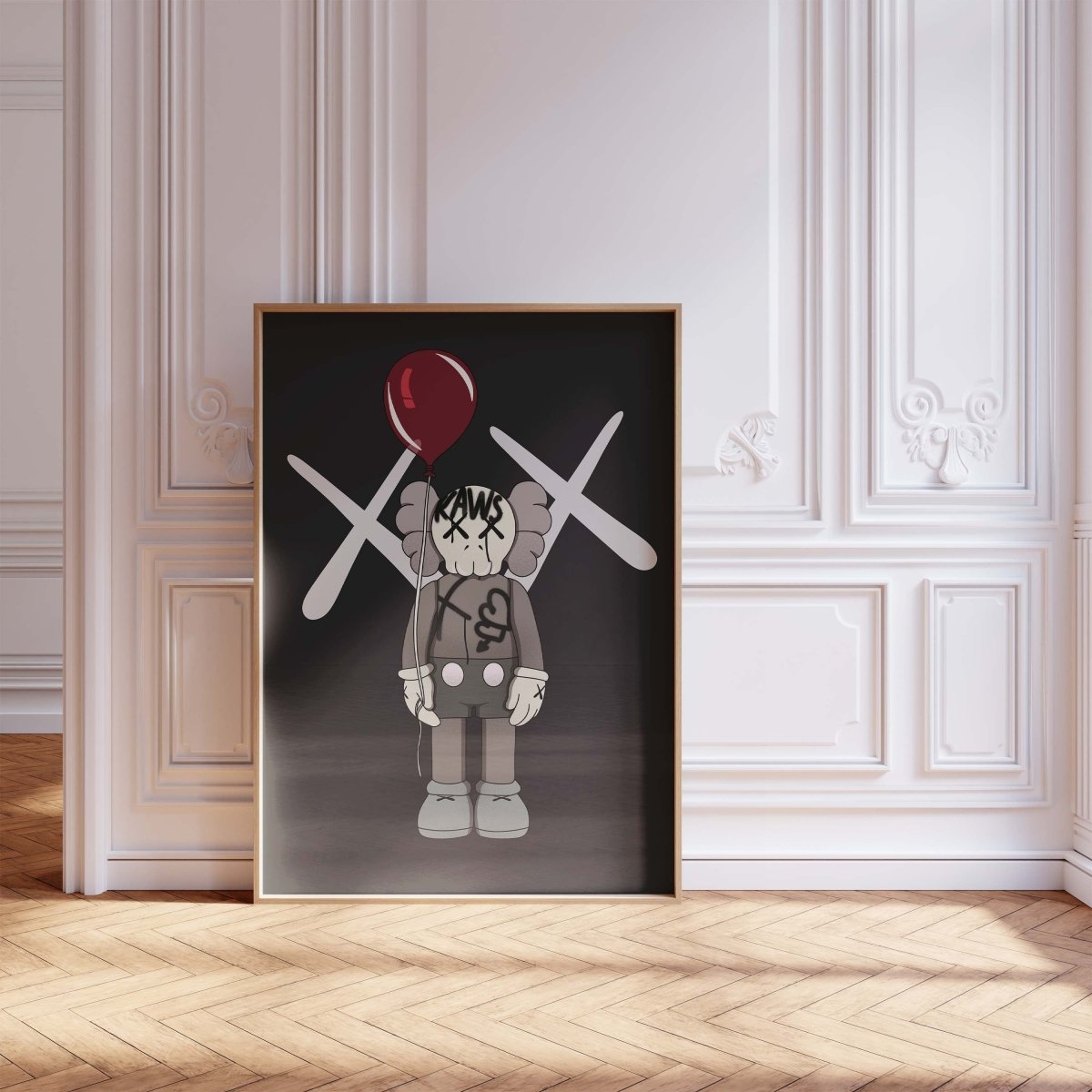 Street Art Figur mit Ballon Poster · Urban Pop Art Charakter · Moderne Graffiti Illustration · Print ohne Rahmen - justgoodmood