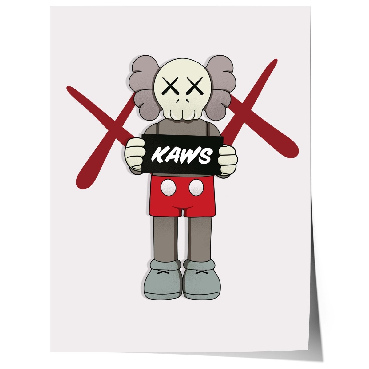 Street Art Figur mit Schild Poster · Urban Graffiti Charakter im Designer Toy Stil · Moderne Pop Art Illustration · Print ohne Rahmen - justgoodmood