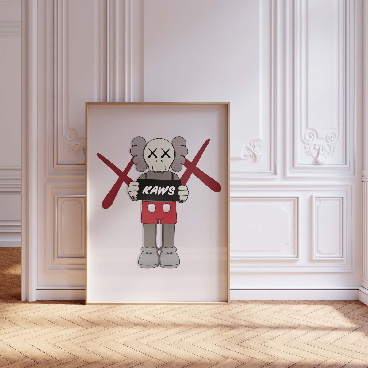 Street Art Figur mit Schild Poster · Urban Graffiti Charakter im Designer Toy Stil · Moderne Pop Art Illustration · Print ohne Rahmen - justgoodmood