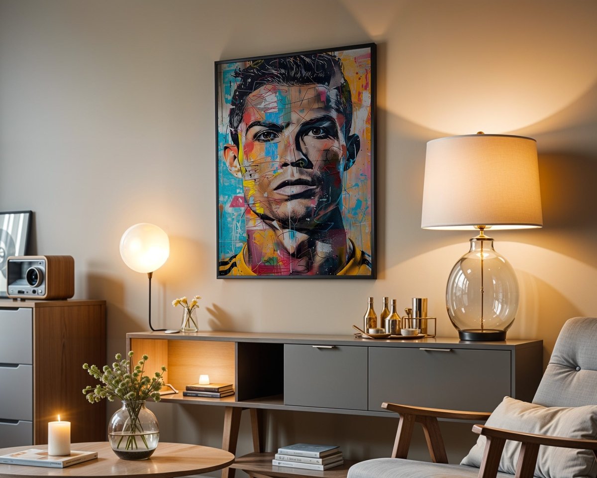 Street Art Fußball Legende Ronaldo · Pop Art Wandbild · Modernes Graffiti Poster ohne Rahmen - justgoodmood