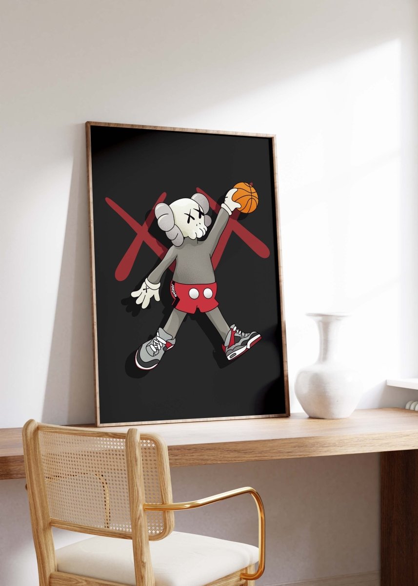 Street Art Poster Basketball Figur · Urban Graffiti Charakter · Pop Art Sport Stil · Print ohne Rahmen - justgoodmood