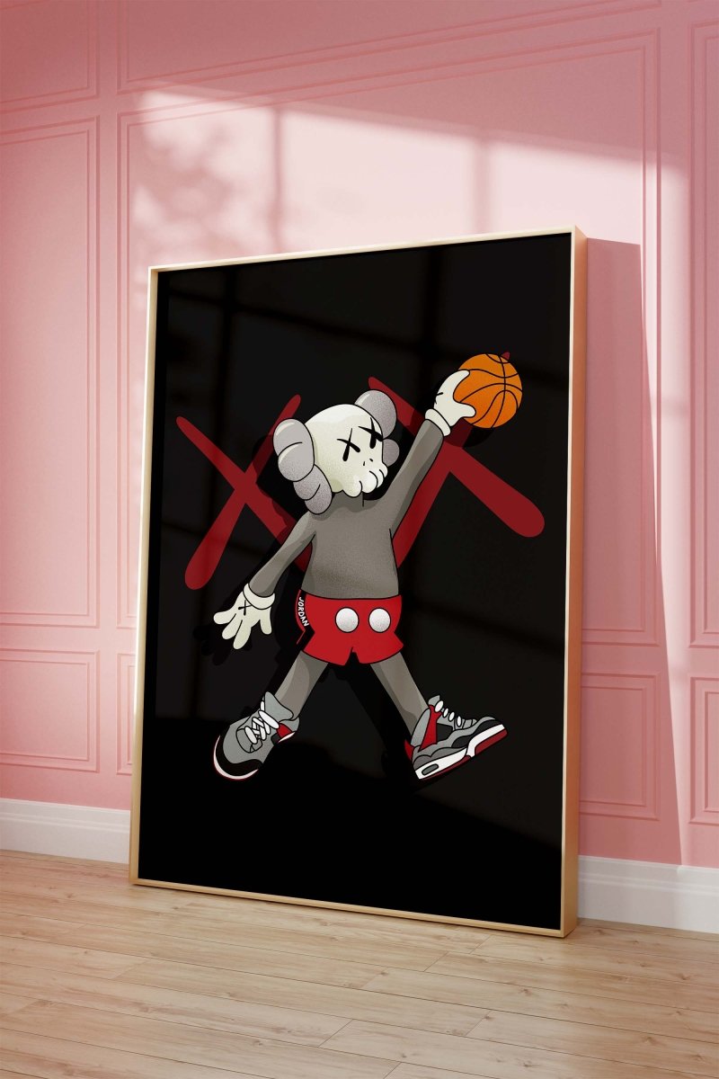 Street Art Poster Basketball Figur · Urban Graffiti Charakter · Pop Art Sport Stil · Print ohne Rahmen - justgoodmood