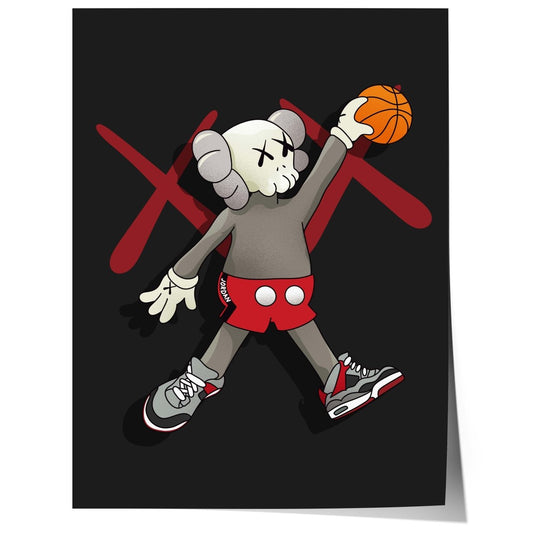 Street Art Poster Basketball Figur · Urban Graffiti Charakter · Pop Art Sport Stil · Print ohne Rahmen - justgoodmood