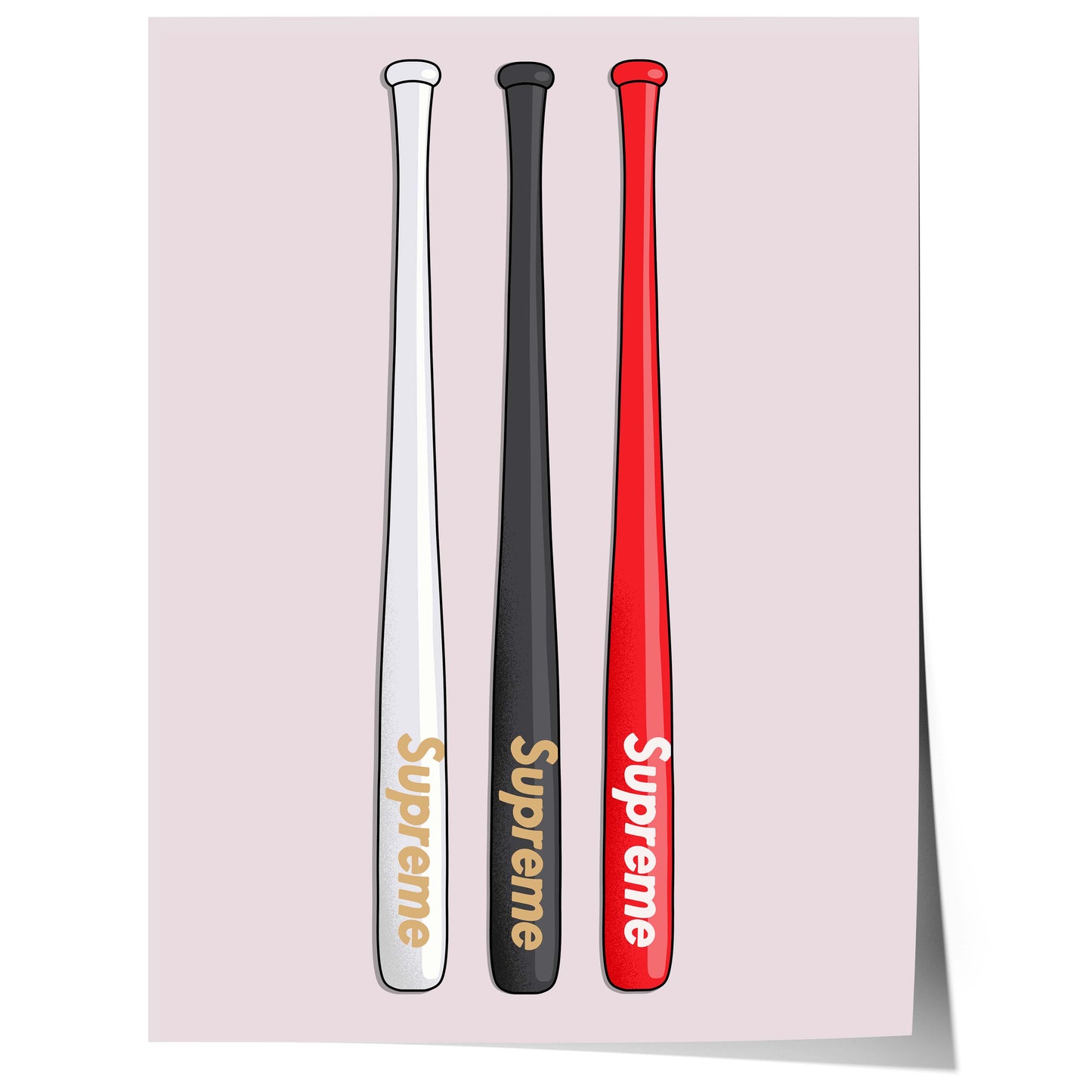 streetwear baseball bat supreme style poster