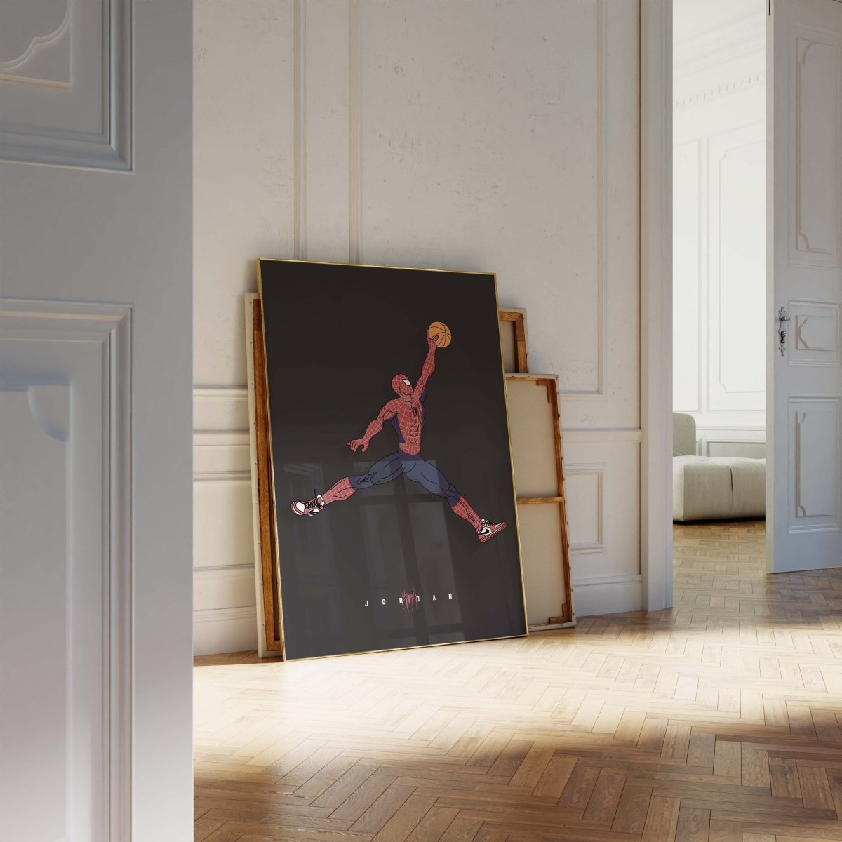 Superheld Basketball Dunk Poster · Comic Stil Illustration · Pop Art Film Charakter Design · Print ohne Rahme - justgoodmood