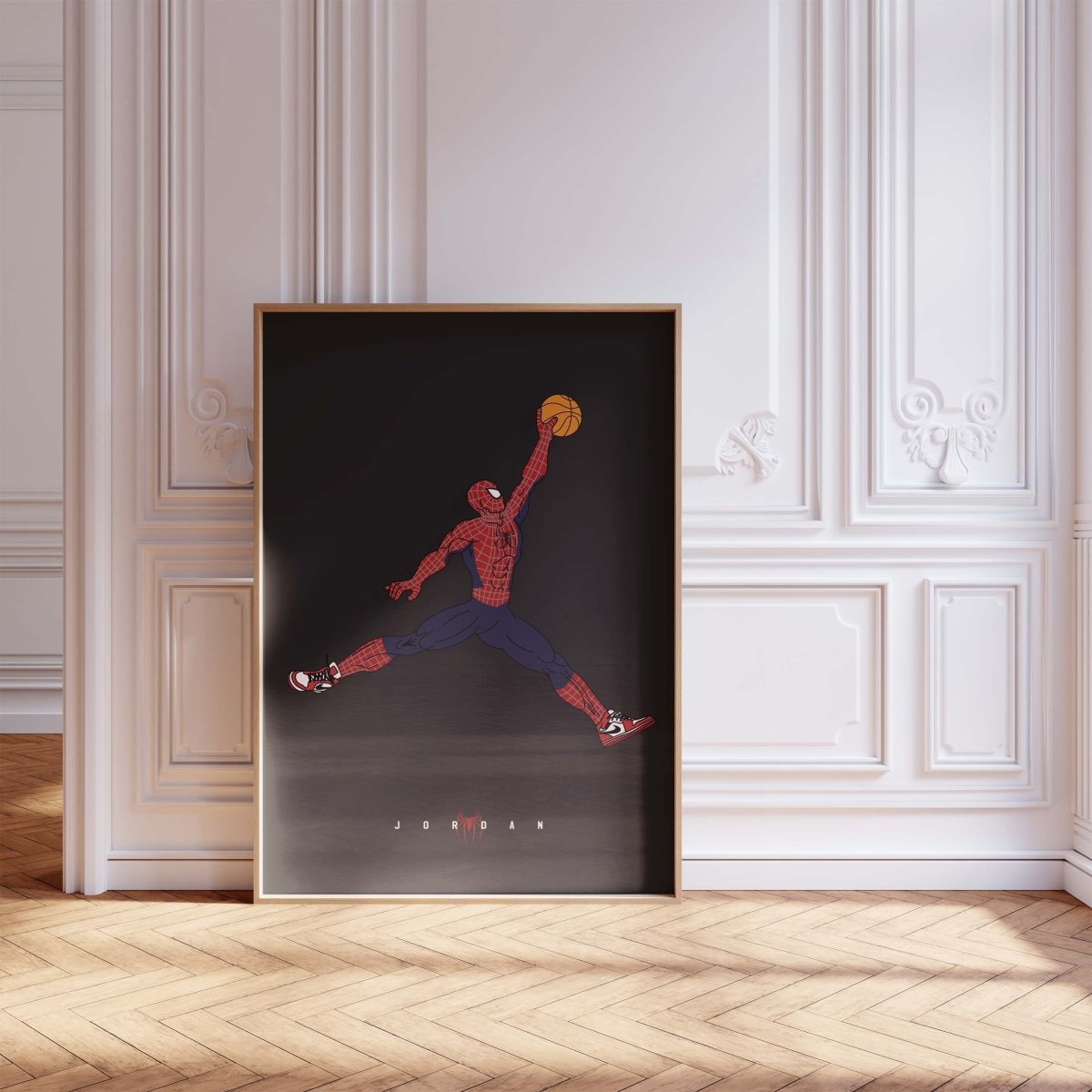 Superheld Basketball Dunk Poster · Comic Stil Illustration · Pop Art Film Charakter Design · Print ohne Rahme - justgoodmood