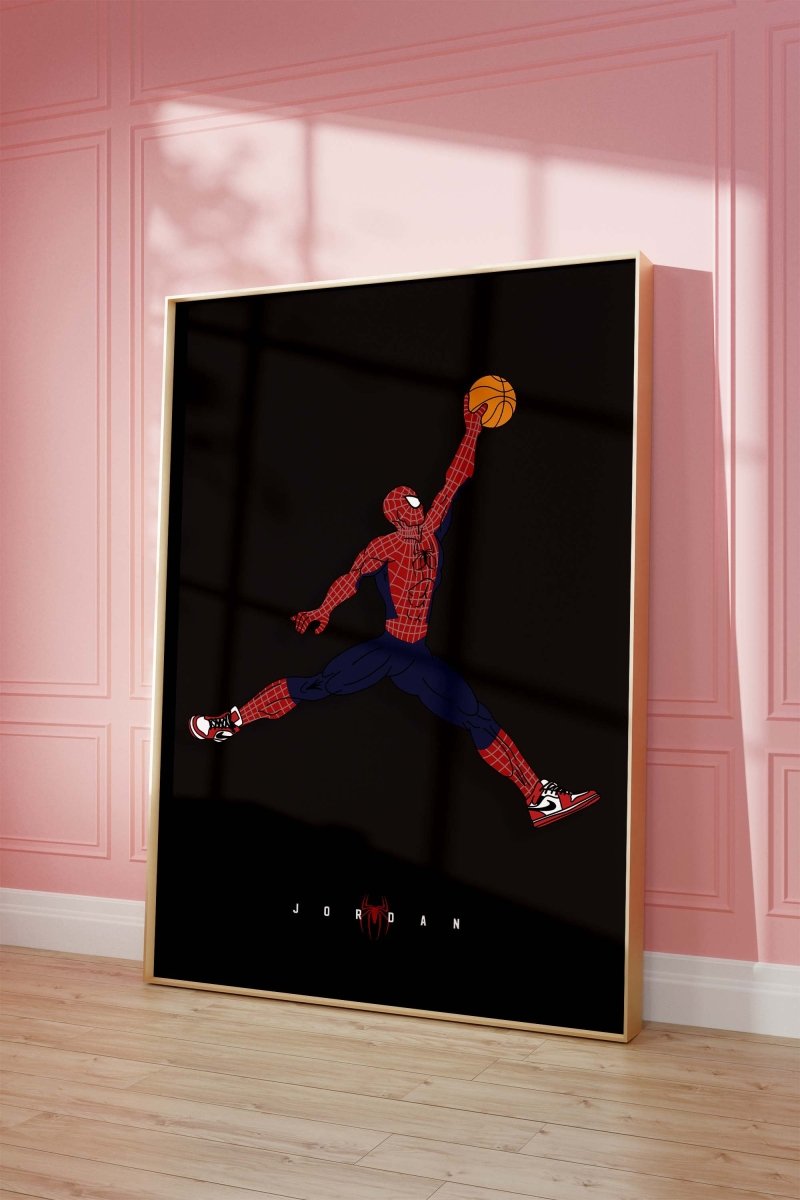 Superheld Basketball Dunk Poster · Comic Stil Illustration · Pop Art Film Charakter Design · Print ohne Rahme - justgoodmood