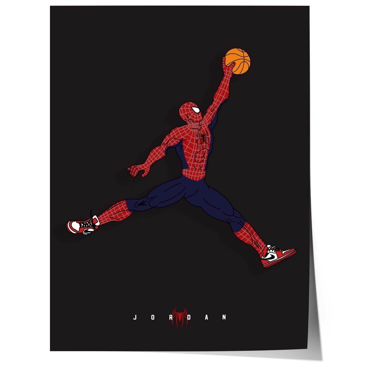 Superheld Basketball Dunk Poster · Comic Stil Illustration · Pop Art Film Charakter Design · Print ohne Rahme - justgoodmood
