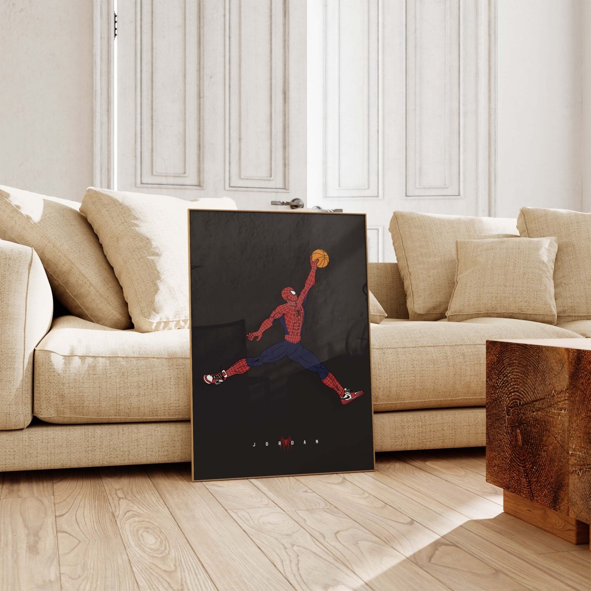 Superheld Basketball Dunk Poster · Comic Stil Illustration · Pop Art Film Charakter Design · Print ohne Rahme - justgoodmood
