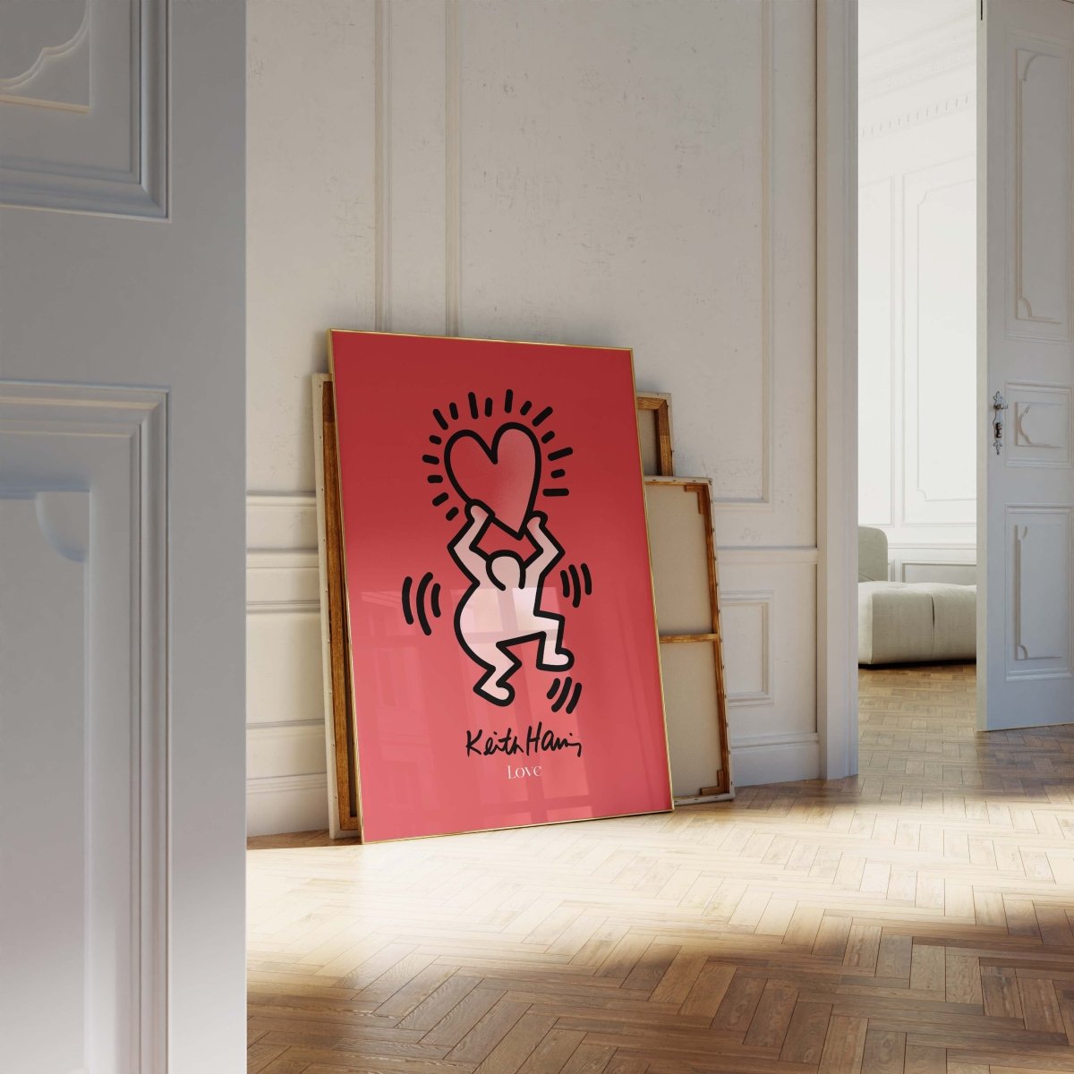 Tanzende Figur mit Herz Poster · Pop Art Street Art Stil · Moderner Kunstdruck ohne Rahmen - justgoodmood