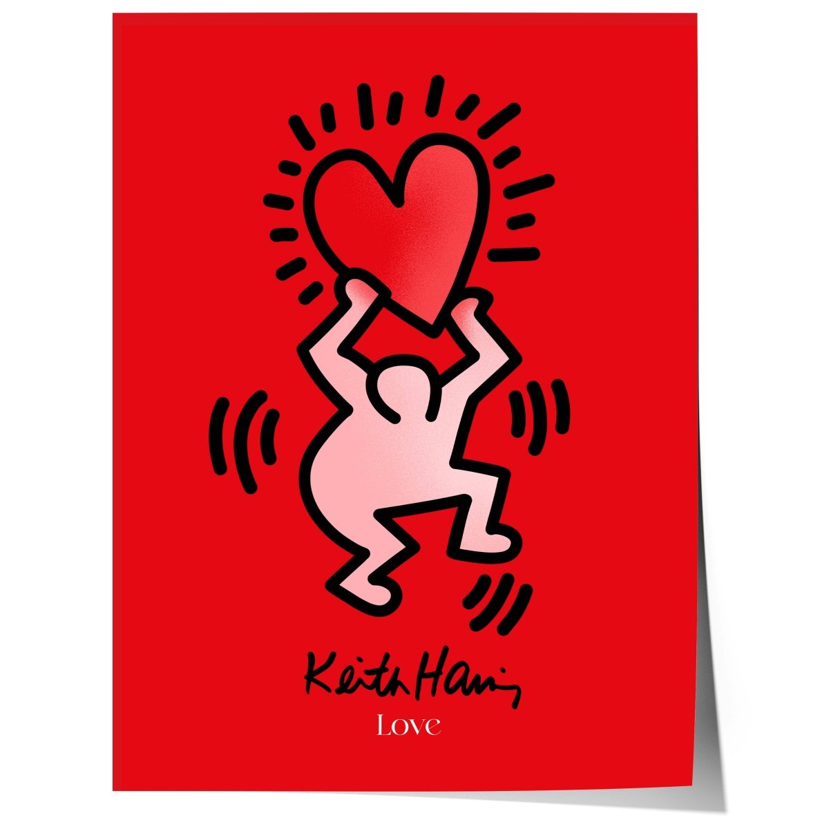 Tanzende Figur mit Herz Poster · Pop Art Street Art Stil · Moderner Kunstdruck ohne Rahmen - justgoodmood