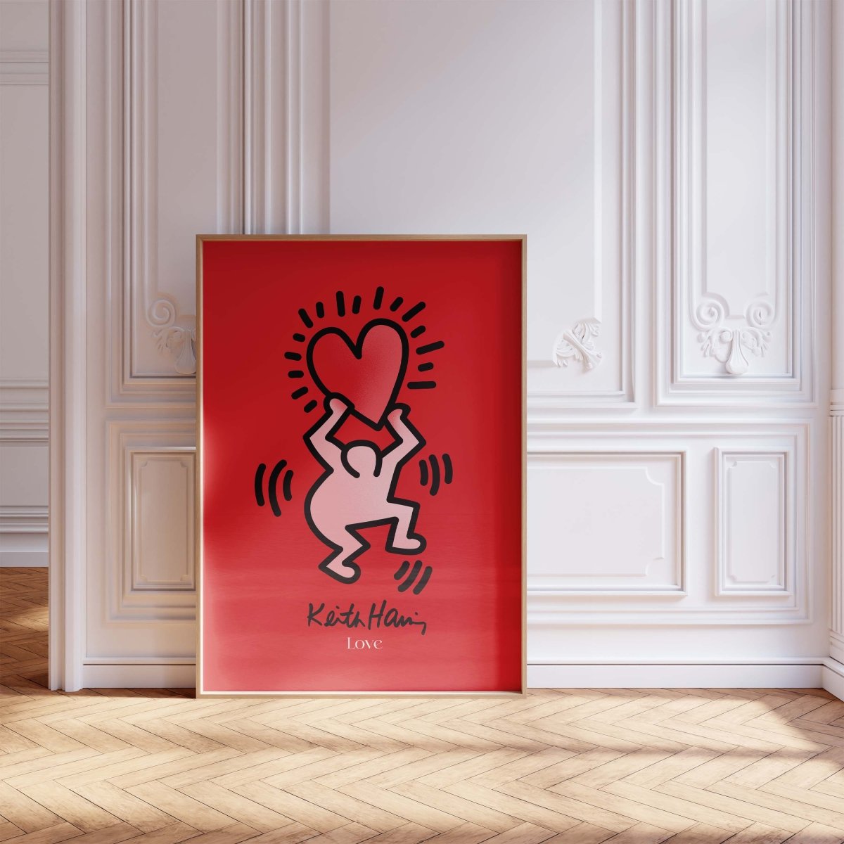 Tanzende Figur mit Herz Poster · Pop Art Street Art Stil · Moderner Kunstdruck ohne Rahmen - justgoodmood