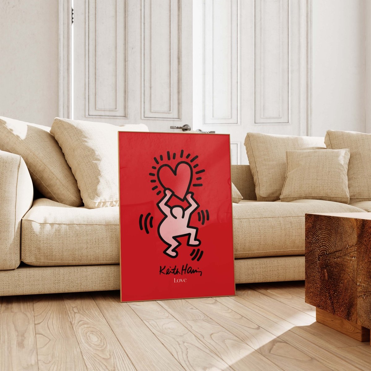Tanzende Figur mit Herz Poster · Pop Art Street Art Stil · Moderner Kunstdruck ohne Rahmen - justgoodmood