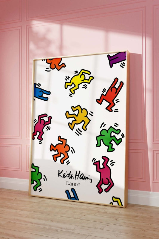 Tanzende Figuren Pop Art Poster · Bunte Street Art Illustration · Moderne Grafik Kunst · Print ohne Rahmen - justgoodmood