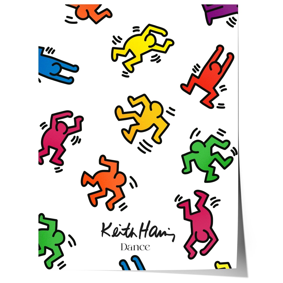 Tanzende Figuren Pop Art Poster · Bunte Street Art Illustration · Moderne Grafik Kunst · Print ohne Rahmen - justgoodmood