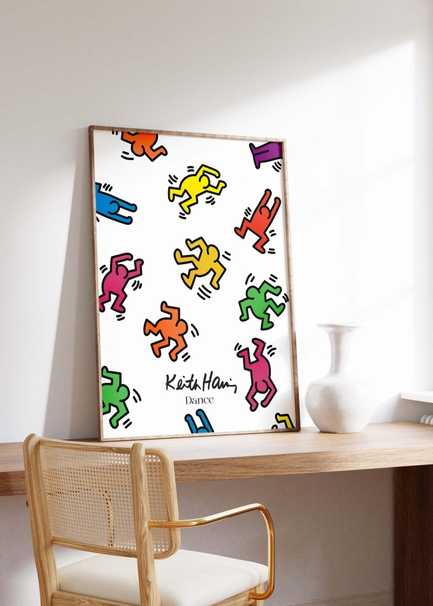 Tanzende Figuren Pop Art Poster · Bunte Street Art Illustration · Moderne Grafik Kunst · Print ohne Rahmen - justgoodmood