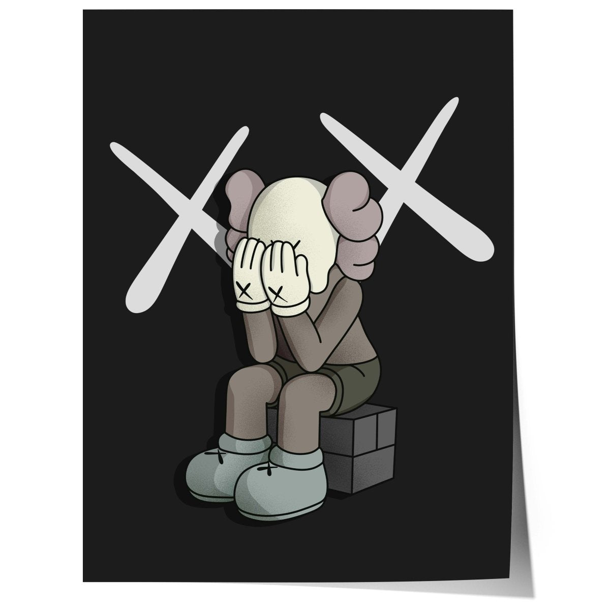 Traurige Street Art Figur Poster · Urban Pop Art Charakter Illustration · Moderne Graffiti Kunst · Print ohne Rahmen - justgoodmood