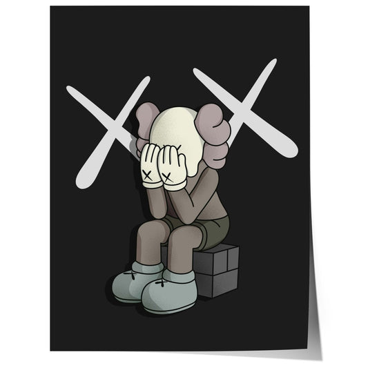 Traurige Street Art Figur Poster · Urban Pop Art Charakter Illustration · Moderne Graffiti Kunst · Print ohne Rahmen - justgoodmood