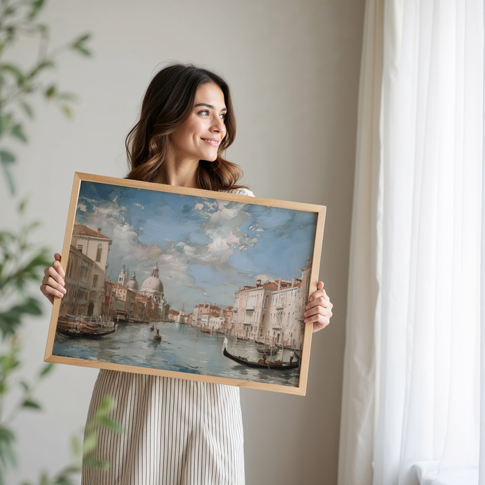 JUSTGOODMOOD Poster – Premium Baumwoll-Canvas Print