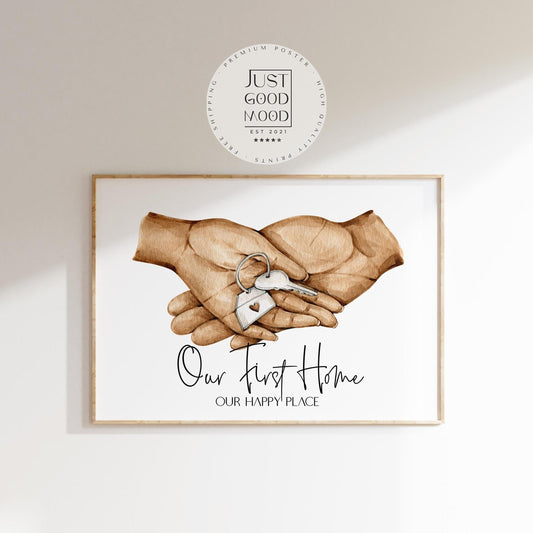 Unser erstes Zuhause Poster · Geschenkidee · Personalisierte Namen · Deko Print · ohne Rahmen - justgoodmood