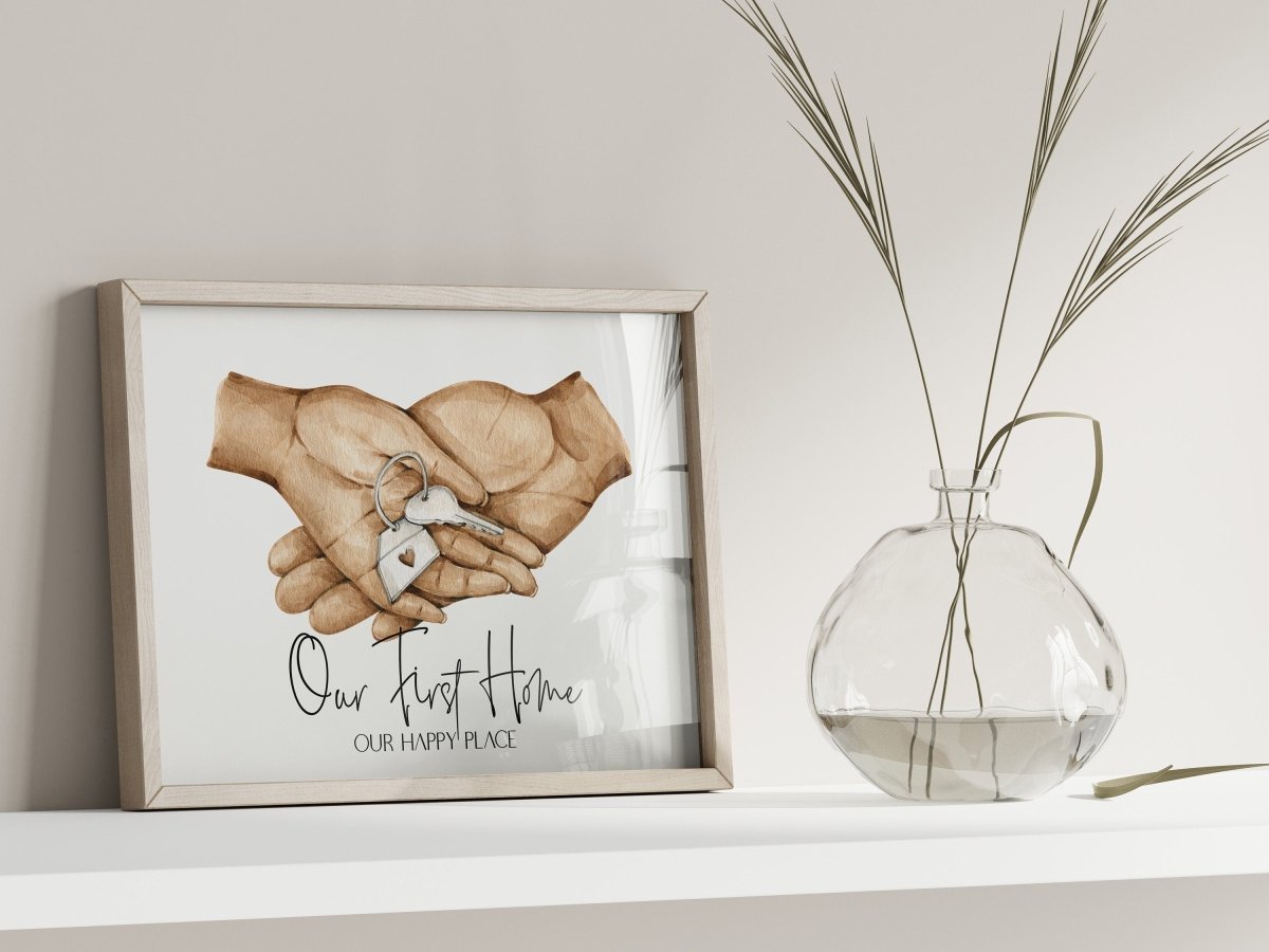 Unser erstes Zuhause Poster · Geschenkidee · Personalisierte Namen · Deko Print · ohne Rahmen - justgoodmood