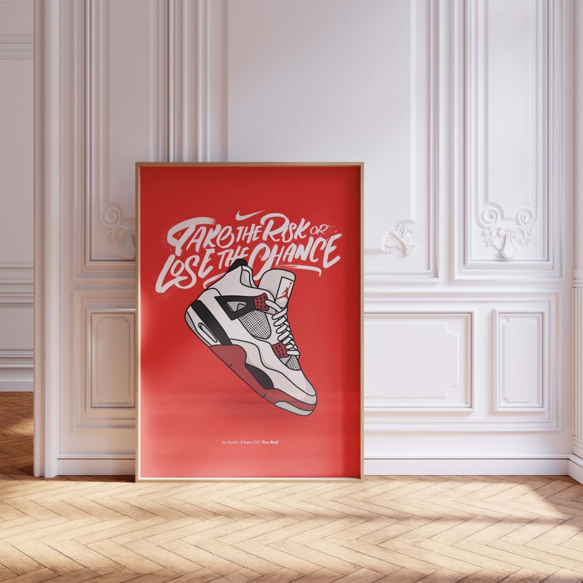 Urban Sneaker Motivation Poster · Take The Risk Or Lose The Chance · Print ohne Rahmen - justgoodmood