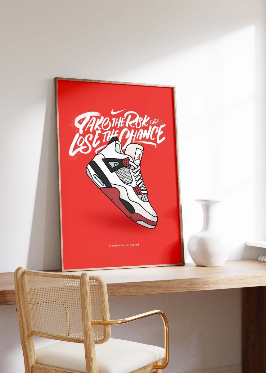 Urban Sneaker Motivation Poster · Take The Risk Or Lose The Chance · Print ohne Rahmen - justgoodmood