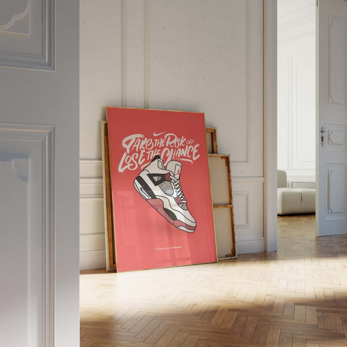 Urban Sneaker Motivation Poster · Take The Risk Or Lose The Chance · Print ohne Rahmen - justgoodmood