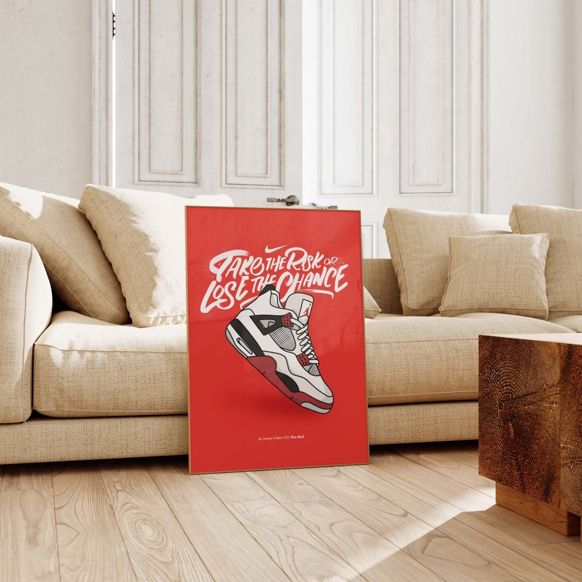Urban Sneaker Motivation Poster · Take The Risk Or Lose The Chance · Print ohne Rahmen - justgoodmood
