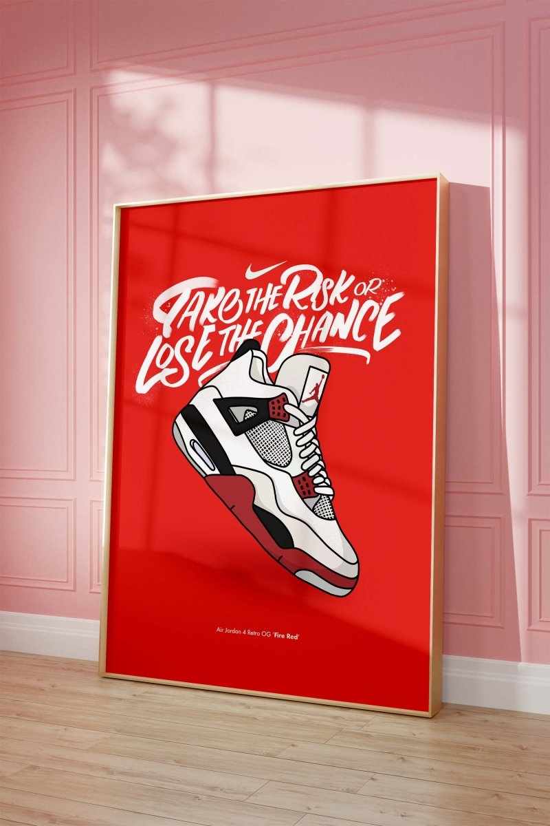 Urban Sneaker Motivation Poster · Take The Risk Or Lose The Chance · Print ohne Rahmen - justgoodmood