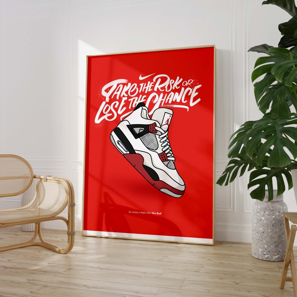 Urban Sneaker Motivation Poster · Take The Risk Or Lose The Chance · Print ohne Rahmen - justgoodmood