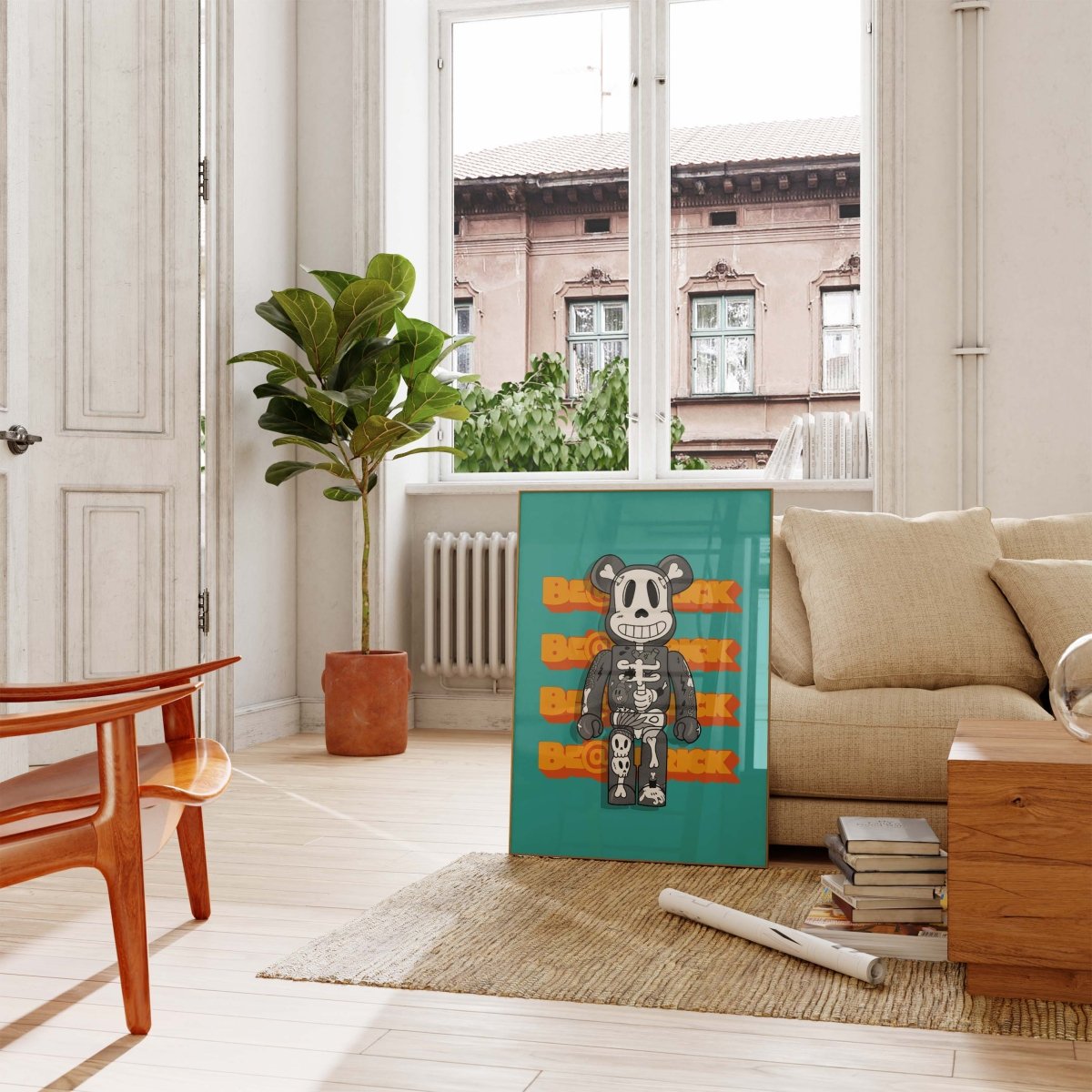 Urban Toy Bear Skelett Poster · Urban Street Art Figur · Pop Art Graffiti Stil · Print ohne Rahmen - justgoodmood