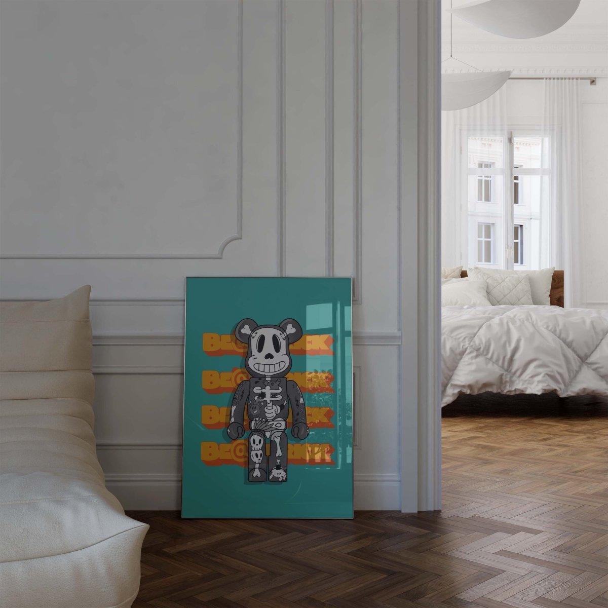Urban Toy Bear Skelett Poster · Urban Street Art Figur · Pop Art Graffiti Stil · Print ohne Rahmen - justgoodmood