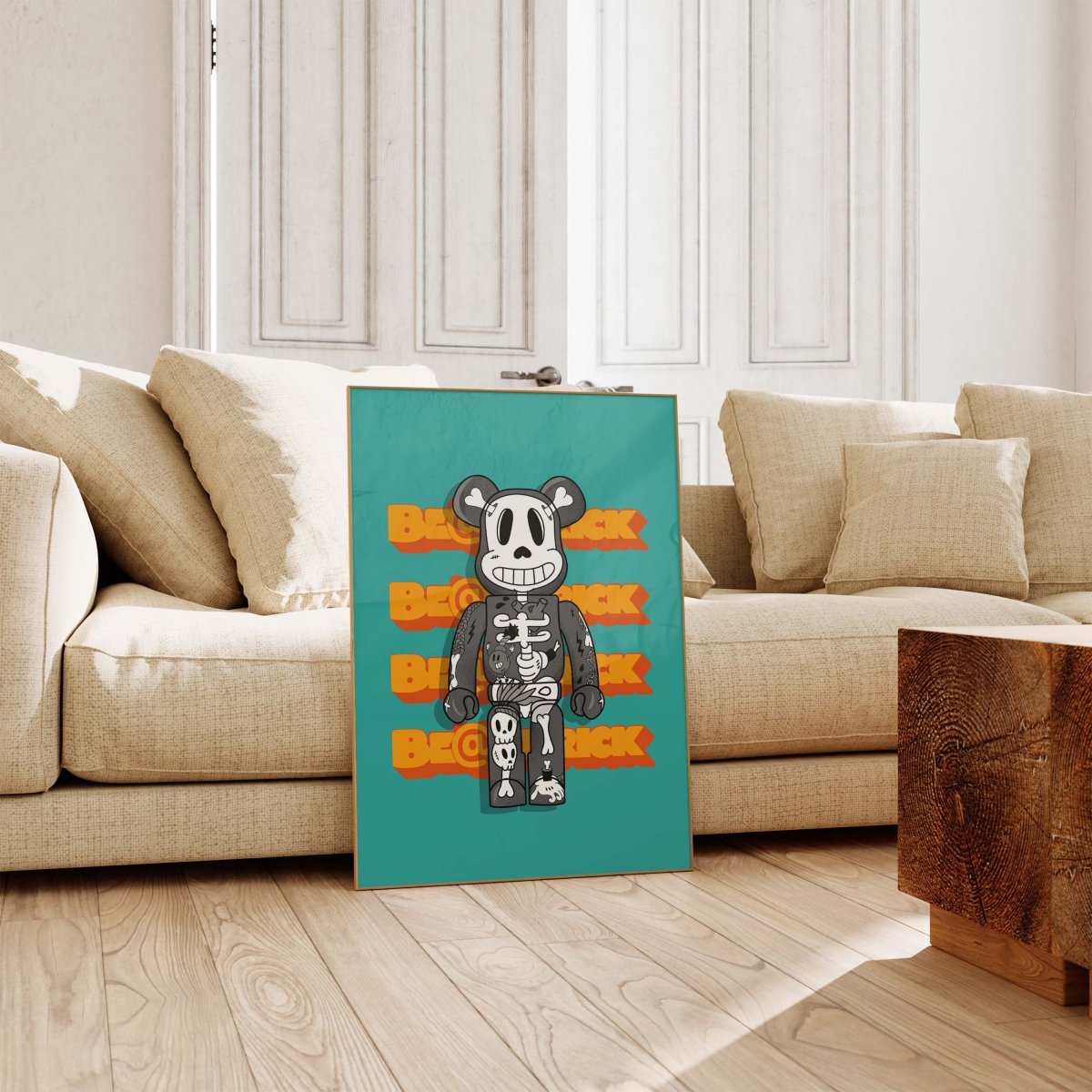 Urban Toy Bear Skelett Poster · Urban Street Art Figur · Pop Art Graffiti Stil · Print ohne Rahmen - justgoodmood
