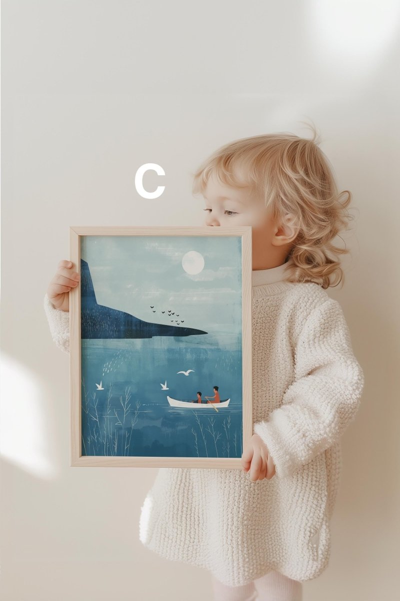 Wal Poster Kinderzimmer · Geschenkidee für Kinder ·Märchenhafte Ozeane · Traumhaftes Wal Abenteuer · Kind trifft Wal ·Deko Print ohne Rahmen - justgoodmood