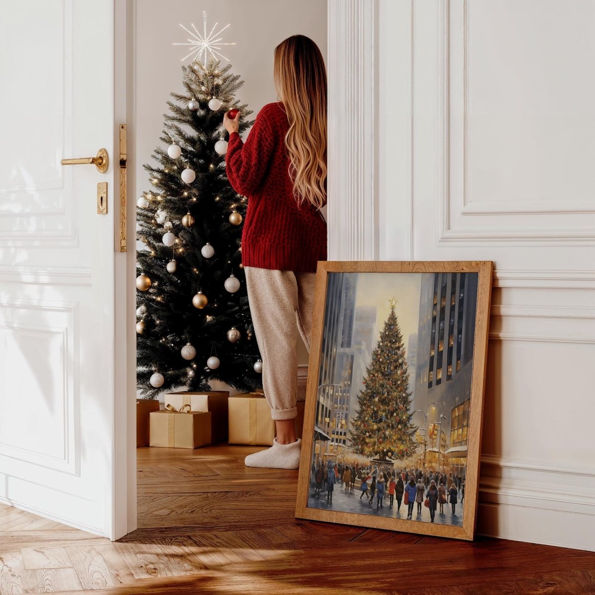 Weihnachtsbaum New York Poster · Rockefeller Center Weihnachtsbaum · Geschenkidee · Dekoprint ohne Rahmen - justgoodmood