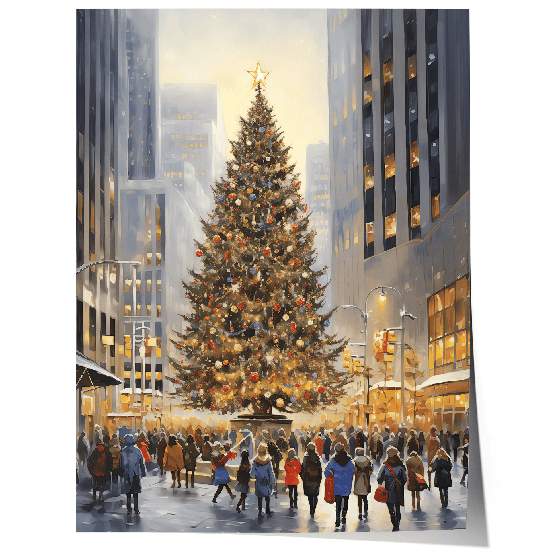 Weihnachtsbaum New York Poster · Rockefeller Center Weihnachtsbaum · Geschenkidee · Dekoprint ohne Rahmen - justgoodmood