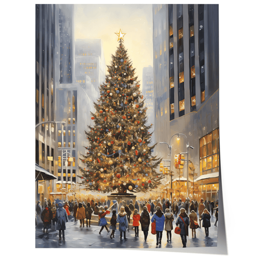 Weihnachtsbaum New York Poster · Rockefeller Center Weihnachtsbaum · Geschenkidee · Dekoprint ohne Rahmen - justgoodmood