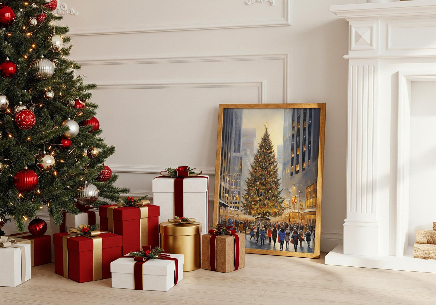 Weihnachtsbaum New York Poster · Rockefeller Center Weihnachtsbaum · Geschenkidee · Dekoprint ohne Rahmen - justgoodmood