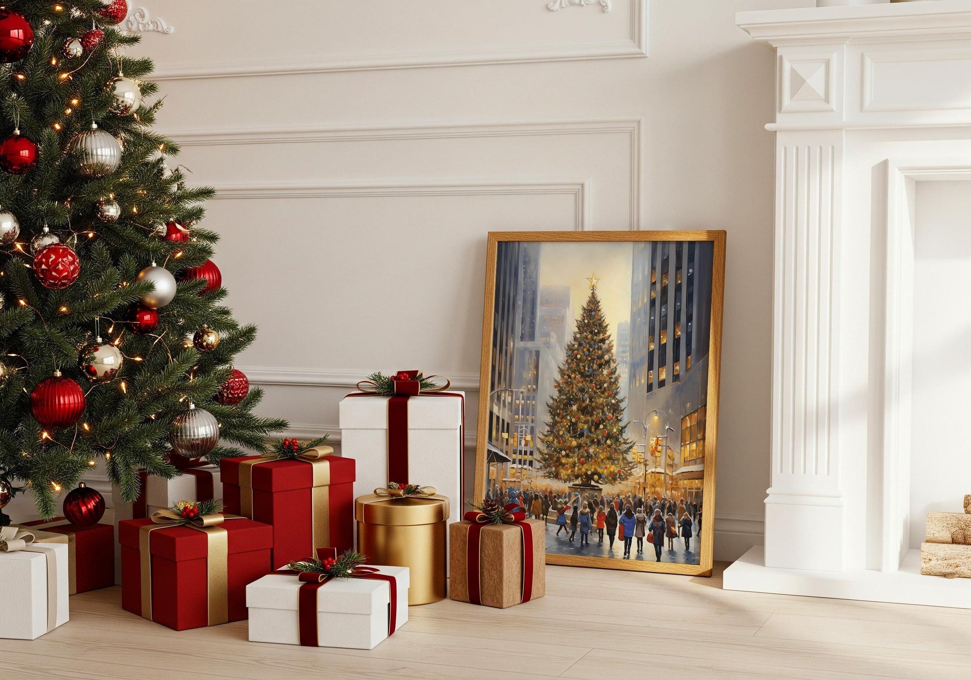 Weihnachtsbaum New York Poster · Rockefeller Center Weihnachtsbaum · Geschenkidee · Dekoprint ohne Rahmen - justgoodmood