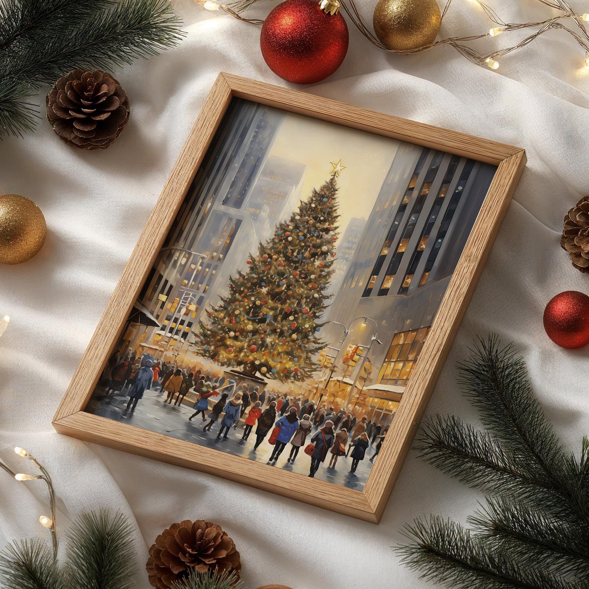Weihnachtsbaum New York Poster · Rockefeller Center Weihnachtsbaum · Geschenkidee · Dekoprint ohne Rahmen - justgoodmood