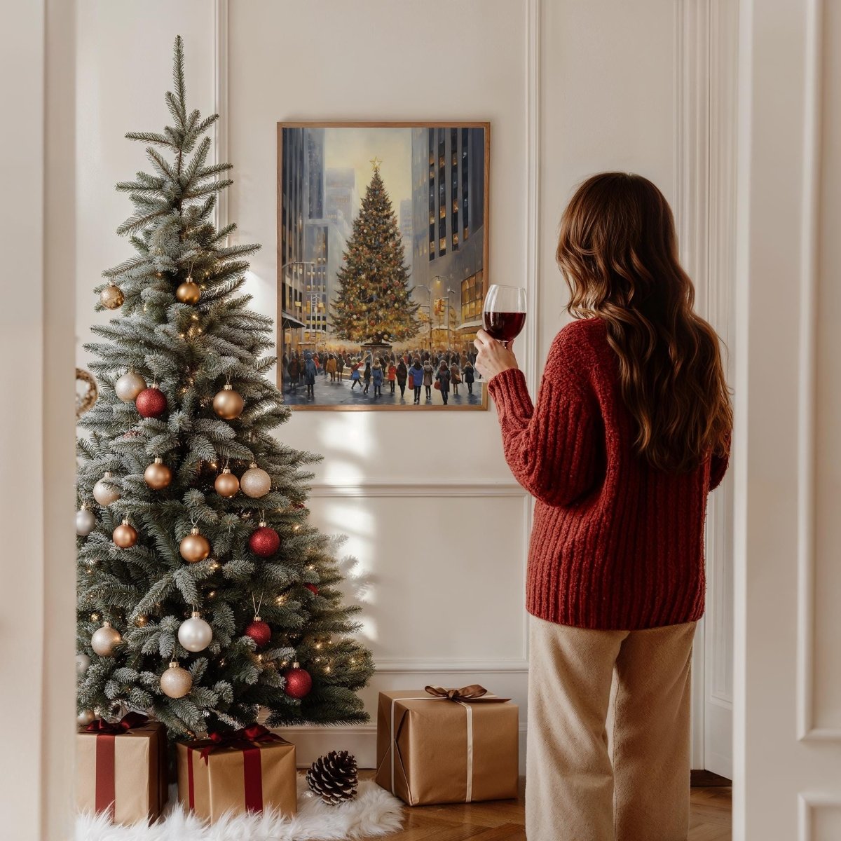 Weihnachtsbaum New York Poster · Rockefeller Center Weihnachtsbaum · Geschenkidee · Dekoprint ohne Rahmen - justgoodmood